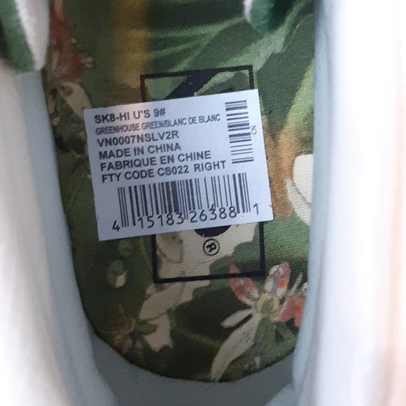 Vans - SK8-HI - greenhouse/blanc - Men's size 9 - NEW - Picture 14 of 14